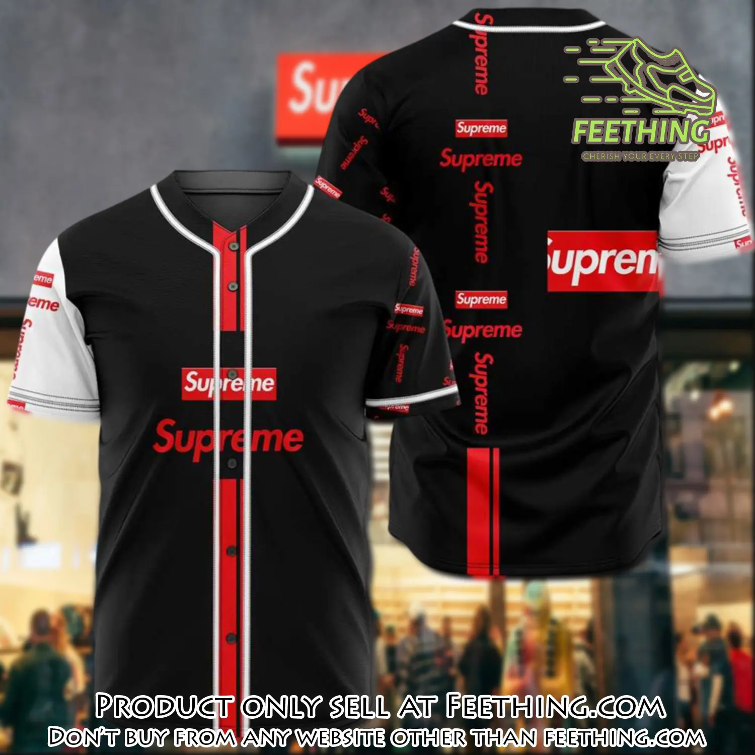Supreme black baseball jersey shirt luxury bjs1236 ft3221968
